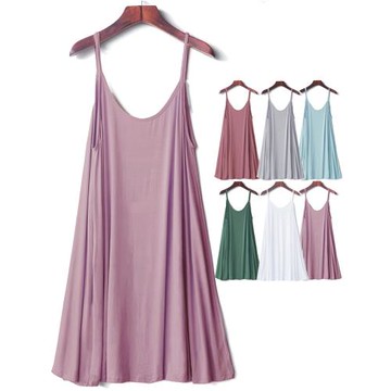 吊帶背心睡裙女睡衣內搭大碼200斤夏季薄胖美眉長款家居寬松黑色