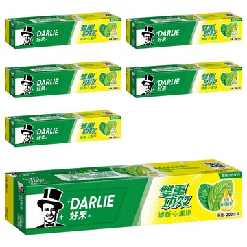 DARLIE 好來雙重功效牙膏 清新潔淨 含天然薄荷精華  200g  6條