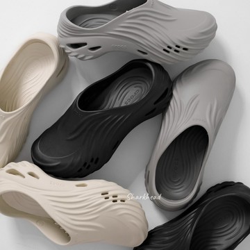 【Sharkhead】現貨 Crocs Echo Wave 波波炫風 拖鞋 防水拖鞋 全黑 深灰 骨白 米白 厚底 黑