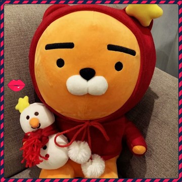 💗特惠💗韓國kakao friends 卡考Ryan獅子 2020新款聖誕獅子公仔 毛絨玩偶 聖誕節少女禮物