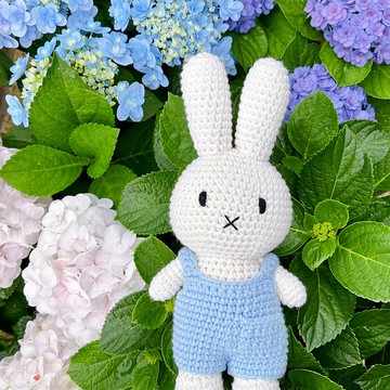 荷蘭 Just Dutch | Miffy 米飛兔 編織娃娃和她的粉藍吊帶褲