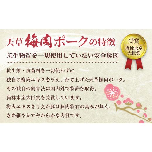 ふるさと納税 熊本県 上天草市 梅肉ポークモモしゃぶセット 750g（250g×3）しゃぶしゃぶ 豚しゃぶ もも 豚肉