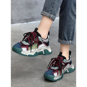 炸街厚底老爹鞋女款2025年新款秋爆款鞋子歐貨女鞋復古休閑運動鞋
