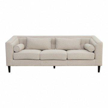 【IDEA】禾林彈力支撐編織布三人沙發椅/布沙發(2色任選/可拆式靠枕)米色