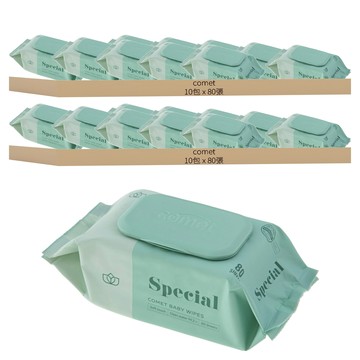 comet Baby Special系列 嬰幼兒濕紙巾 掀蓋式 加厚型  80張  20包