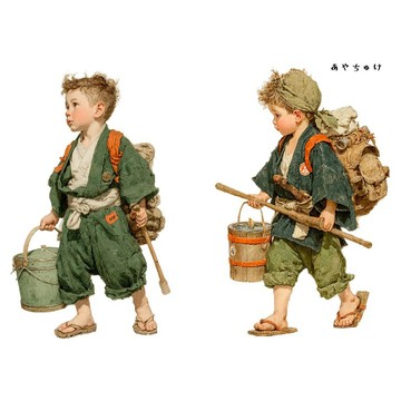 【2 月新品】08-116-0038 人物貼紙 作務衣復古風