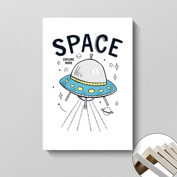 翱翔宇宙無框掛畫