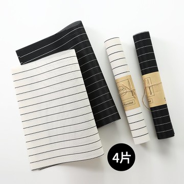 4張裝日式簡約防水餐桌墊西餐墊家用餐墊餐布隔熱墊碗墊子杯墊pvc