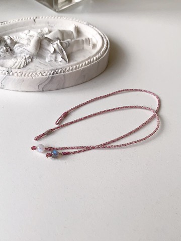 Mauve 藕荷色 / 紫丁香色+藕粉*2+淺灰 四股編 / 超極細 蠟線手環