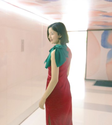 夏季新款重磅弹力缎真丝礼服款连衣裙 罂粟