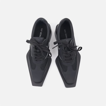 NOTDETAILED原創方頭粗跟無性別單鞋夏季透氣銀色情侶鞋