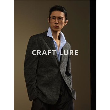 男士灰色休閑西裝外套春秋韓版西服上衣單件高級感商務修身單西