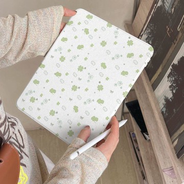 幸運四葉草 帶筆槽 平板保護套 適用於 iPad Pro A16 10 9 8 7 Air5 4 mini6 保護殼