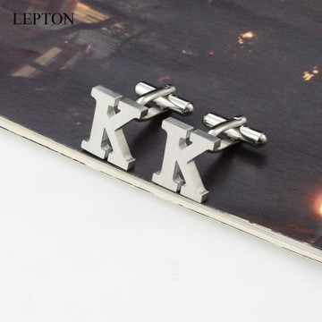 包郵熱銷法式袖扣男士字母K古銀色經典商務外貿襯衫袖口扣禮盒裝