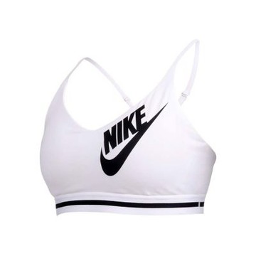 NIKE 女輕度支撐運動內衣-DRI FIT 韻律 瑜珈 運動背心 BRA IM9923-100 白黑