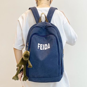 韓版夏雙肩包男ins超火休閑帆布大學生書包男士旅行包新款女背包