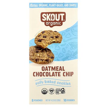 Skout Organic, 軟烤曲奇，燕麥巧克力碎，5 袋，每袋 2 塊曲奇（24 克）