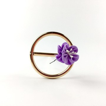 Kaika Ato / 山茶茶-小紫 / 日式和風布花 / つまみ細工 花簪