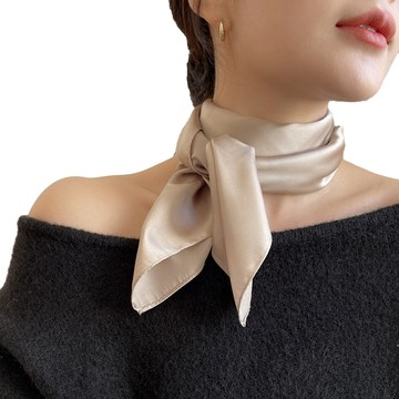 I.Dear 100%蠶絲莫蘭迪色系純素色絲綢緞真絲領巾小方巾(12色)