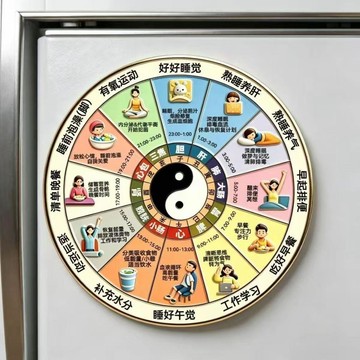 臺灣出貨✈️【可開發票】【養生十二時辰圖】現代健康生活亞克力冰箱貼磁吸送朋友禮物收藏