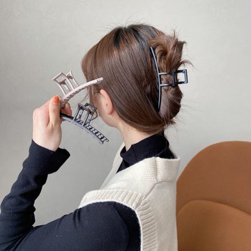 豎式發卡網抓夾頭發氣質大號金屬抓夾紅頭發韓國夾子優雅發夾固定