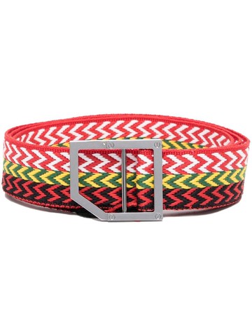 Lanvin - Curb woven belt - men - Brass/Polyester - One Size - Red