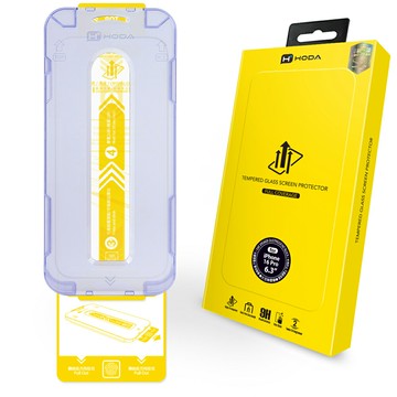 【HODA】iPhone 15 / 16 系列 亮面玻璃保護貼 附無塵太空艙貼膜神器 全透系列 ❮ iPhone 15 Plus (15+) / 16 Plus (16+) ❯  高透光滿版