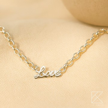 【快速出貨】【TLH silver 】925純銀 LOVE 銀手鍊 (生日 送禮  )
