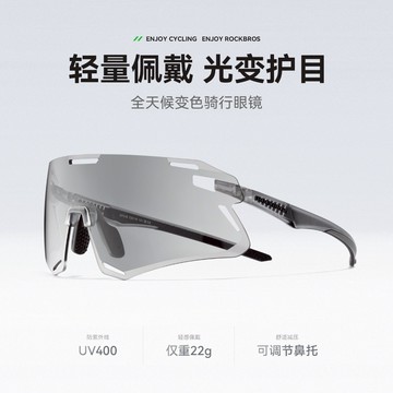 ROCKBROS 洛克兄弟旗艦店 騎行眼鏡 無框 變色 男女戶外運動 跑步 防風鏡 自行車裝備