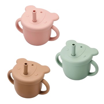 HomeMommy 3in1矽膠雙耳學習水杯組250ml(多色可選)