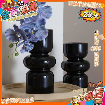 星選⭐復古陶瓷花瓶ins風高顏值黑色擺件中古高級感水培鮮花插花器批發