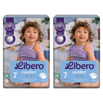 Libero 麗貝樂 嬰兒紙尿褲 Comfort 7號 16-26kg  40片  第7階段
