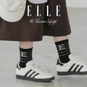 【ELLE】素色條紋字母E休閒女短襪 襪子 少女襪 親子襪 棉襪 中筒襪 休閒襪 女襪 長襪
