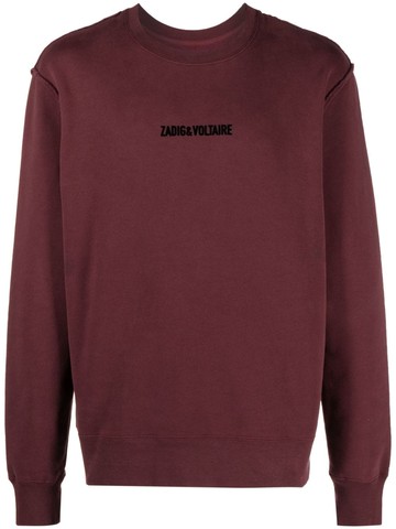 Zadig&Voltaire - Simba flocked-print cotton sweatshirt - men - Cotton/Polyester - XL - Red