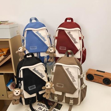 校園雙肩包女大學生高中生書包男ins簡約大容量旅行背包初中2025