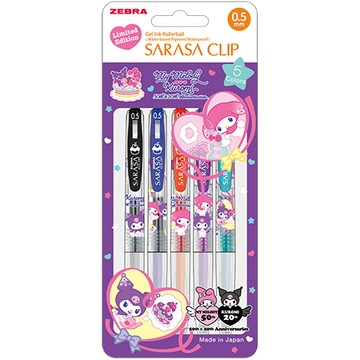 斑馬ZEBRA SARASA CLIP鋼珠筆美樂蒂&庫洛米限定版/JJ15-MMKU-5C/5色/0.5mm