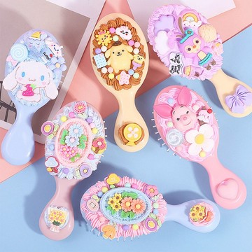 💗24hr出貨💗 奶油膠梳子diy 造型氣囊按摩梳 可愛卡通 迷你梳子 氣墊梳 糖果色系 手工製作 女生小梳子 攜帶梳子