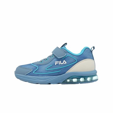 Fila 慢跑鞋 J827Z 中大童 小朋友 藍 米白 魔鬼氈 運動鞋 斐樂 2J827Z361