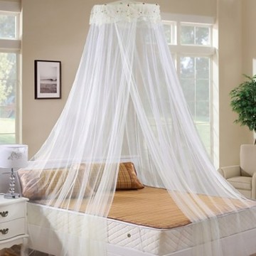 圓頂吊掛式蕾絲床幔 米色款