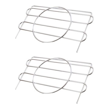 KI WISH 居家生活 鍍鉻圓圍籬 鐵架專用補強配件，適用長度35cm，L26.5xH14cm  銀色  2個