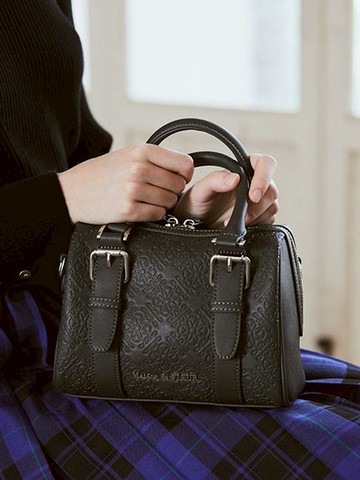 典雅花瓣壓紋波士頓手提/側背包(8A44F0J2100) - Maison de FLEUR