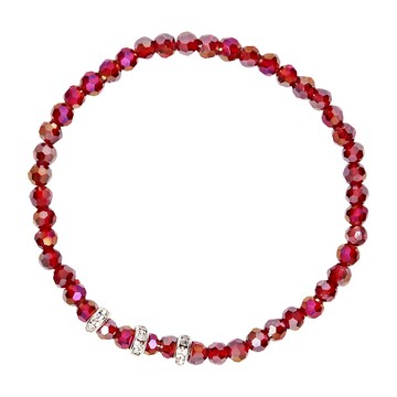 晶鑽幸運水晶手鍊  鴿血紅  1條  18cm