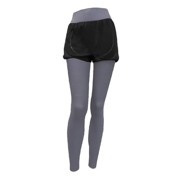 巧奇 石墨烯彈力輕塑褲 假2件褲  L~XL  黑 + 灰  1件