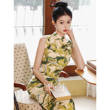 四小姐絕美無袖新中式旗袍女夏年輕款少女2025新款日常可穿巨好看