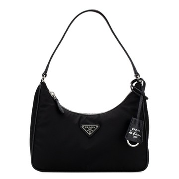 【PRADA 普拉達】1N204M 經典Re-Edition 2005尼龍迷你手拿/腋下肩背包(黑色)