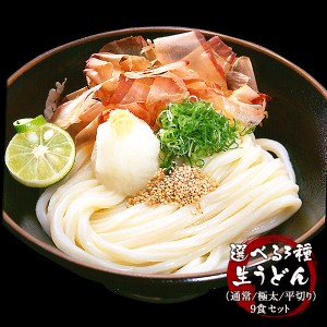 選べる3種（通常麺 極太麺 平切り麺）讃岐製麺所直送 生うどん9人前（300g×3P）メール便