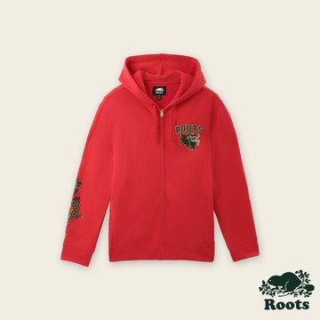 【Roots】 男裝-舞龍新春系列 毛圈布連帽外套