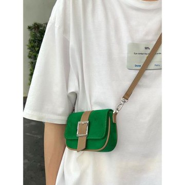 小眾設計款情侶款迷你斜跨小包高級感短款女士錢包磨砂撞色小方包
