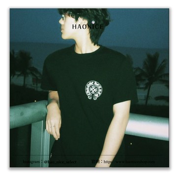 【HAO NICE】100%正品 CHROME HEARTS 潮流精品經典LOGO漸變十字花短袖 短T