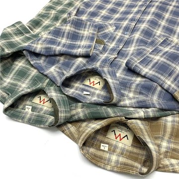 補丁設計日式全棉格子襯衫男日系復古文藝青年寬松休閑短袖襯衣女